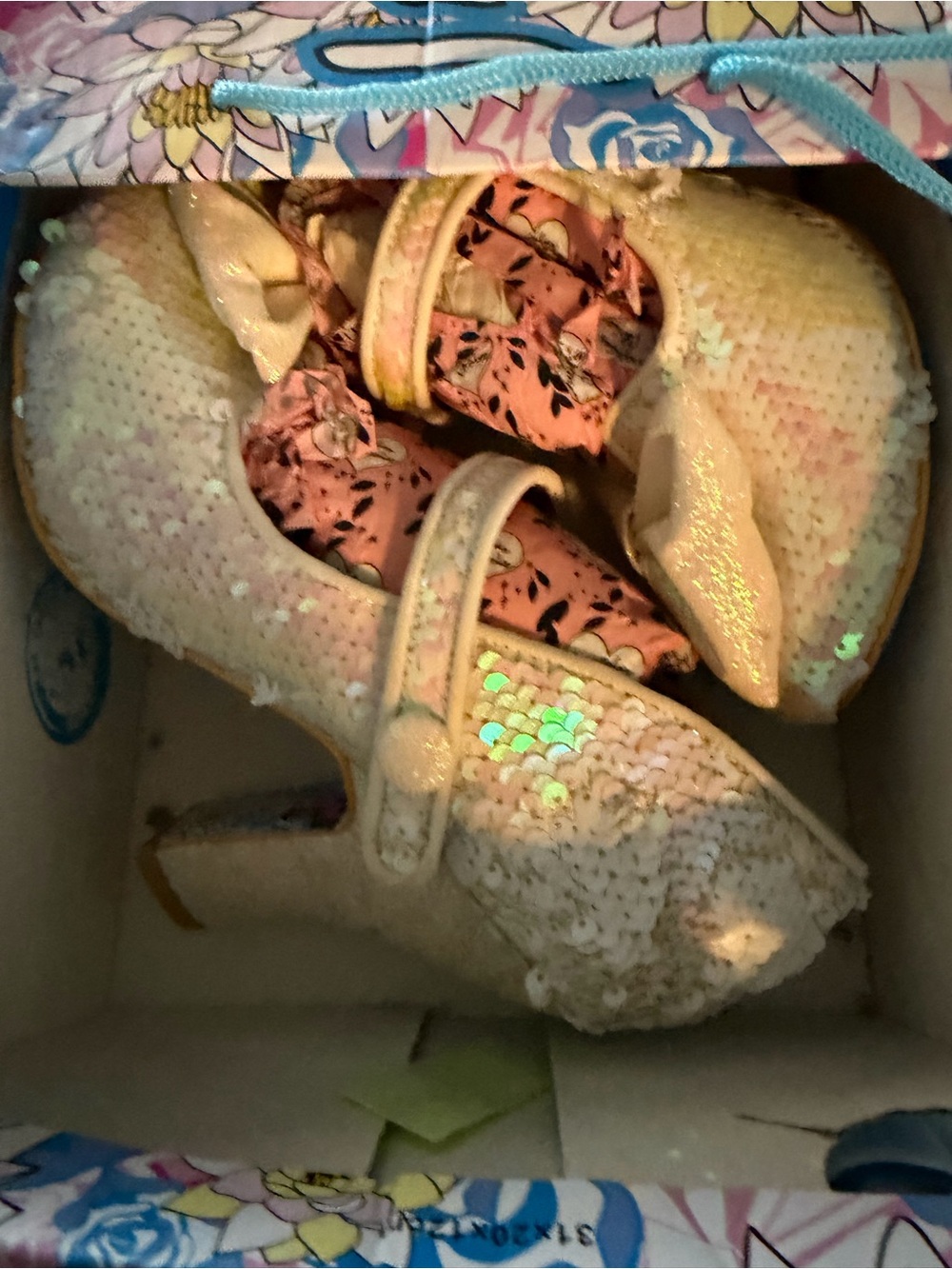 Irregular Choice Sparkle Sequin heels  White